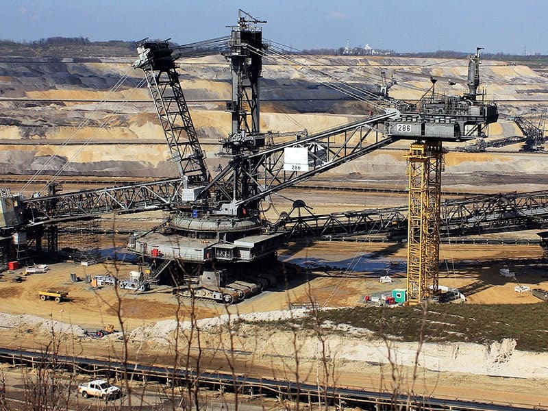 open dirt pit of coal mining