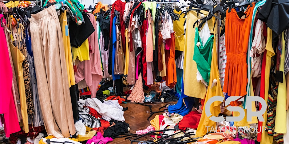 fashion closet of messy clothes