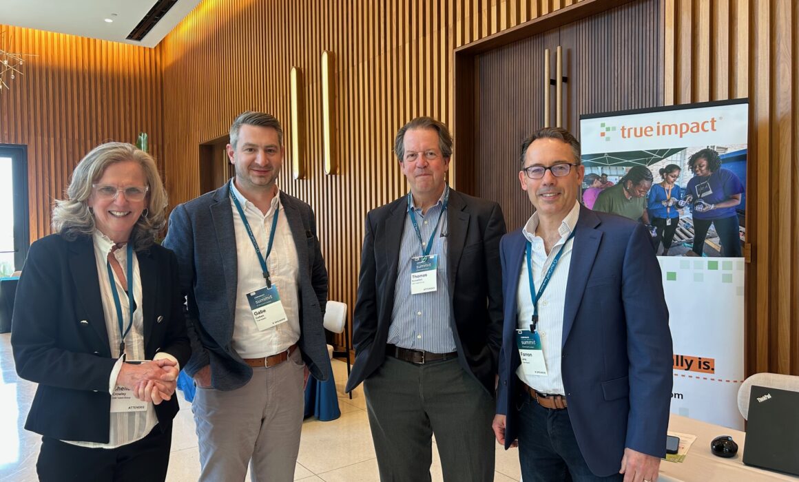 Sheilah and Tom with Farron Levy and Gabe Cohen of our new partner True Impact at Blackbaud’s YourCause Corporate Social Impact Summit in Dallas.